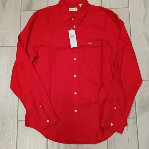 Lacoste camicia uomo cotone maniche lunghe tg 40