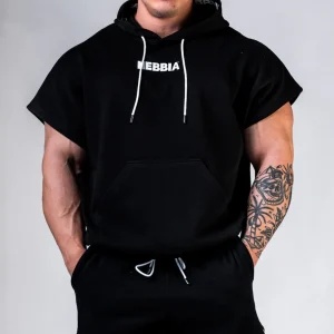 Felpa con cappuccio a maniche corte NEBBIA Training Rag Top HERO 297 – Nero su nero