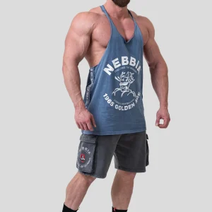 NEBBIA Washed Muscle Back Stringer 791 – Golden Era Vintage Blue