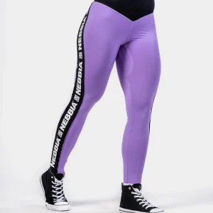 LEGGINGS A VITA ALTA CON STRISCE LATERALI ICONIC 209 Lila