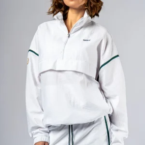 Maglia Clubhouse con mezza zip NEBBIA CLUB D'OR 644 | Stile tennis di lusso bianco