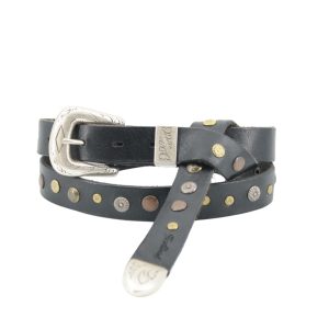 Cintura borchiata con puntale annodato Texas