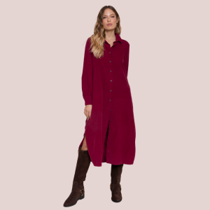 Abito chemisier in velluto a costine – Donna – Made in Italy
