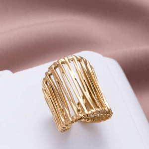 Anello Zig Zag in metallo intrecciato – Donna – Made in Italy