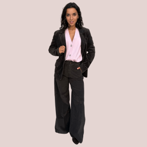 Pantaloni palazzo in velluto a coste 239 – Donna – Made in Italy