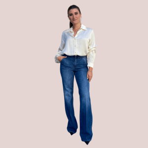 Jeans 230 chino flare in denim morbido – Donna – Made in Italy