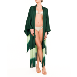 Kimono con frange Emerald – Made in italy