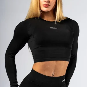 Maglia a maniche lunghe senza cuciture Nebbia Power 892 - Nero