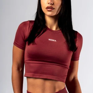 Maglia a maniche corte senza cuciture Nebbia Power 891 - Maglietta da palestra rossa