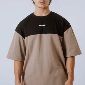 Maglietta mimetica oversize Nebbia Power 898 - Marrone chiaro ASH | Copertura per pompa da palestra