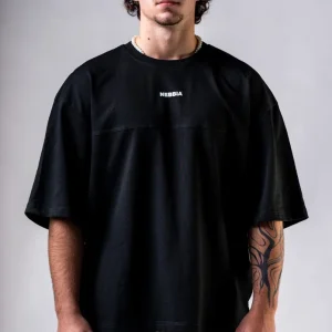 Maglietta mimetica oversize Nebbia Power 898 - Nera | Copertura per pompa da palestra