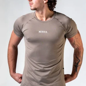 Maglia a maniche corte senza cuciture da uomo Nebbia Power 900 - Marrone chiaro ASH