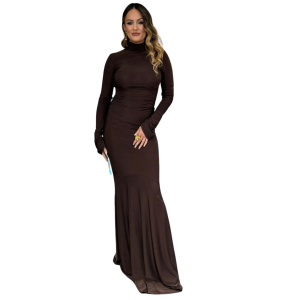 Abito lungo Morticia con schiena scoperta – Made in Italy