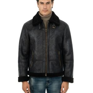 <b> AVIATORE </b>  Bomber da uomo nero Shearling Style