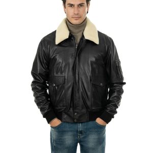 <b> MAVERICK SH </b>  Giubbotto Aviatore Top Gun da uomo in vera pelle nero