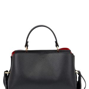 <b> AURA </b>  Borsa a mano in vera pelle martellata colore nero con tracolla