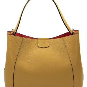 <b> MARGOT </b>  Borsa a spalla in vera pelle martellata colore senape con tracolla