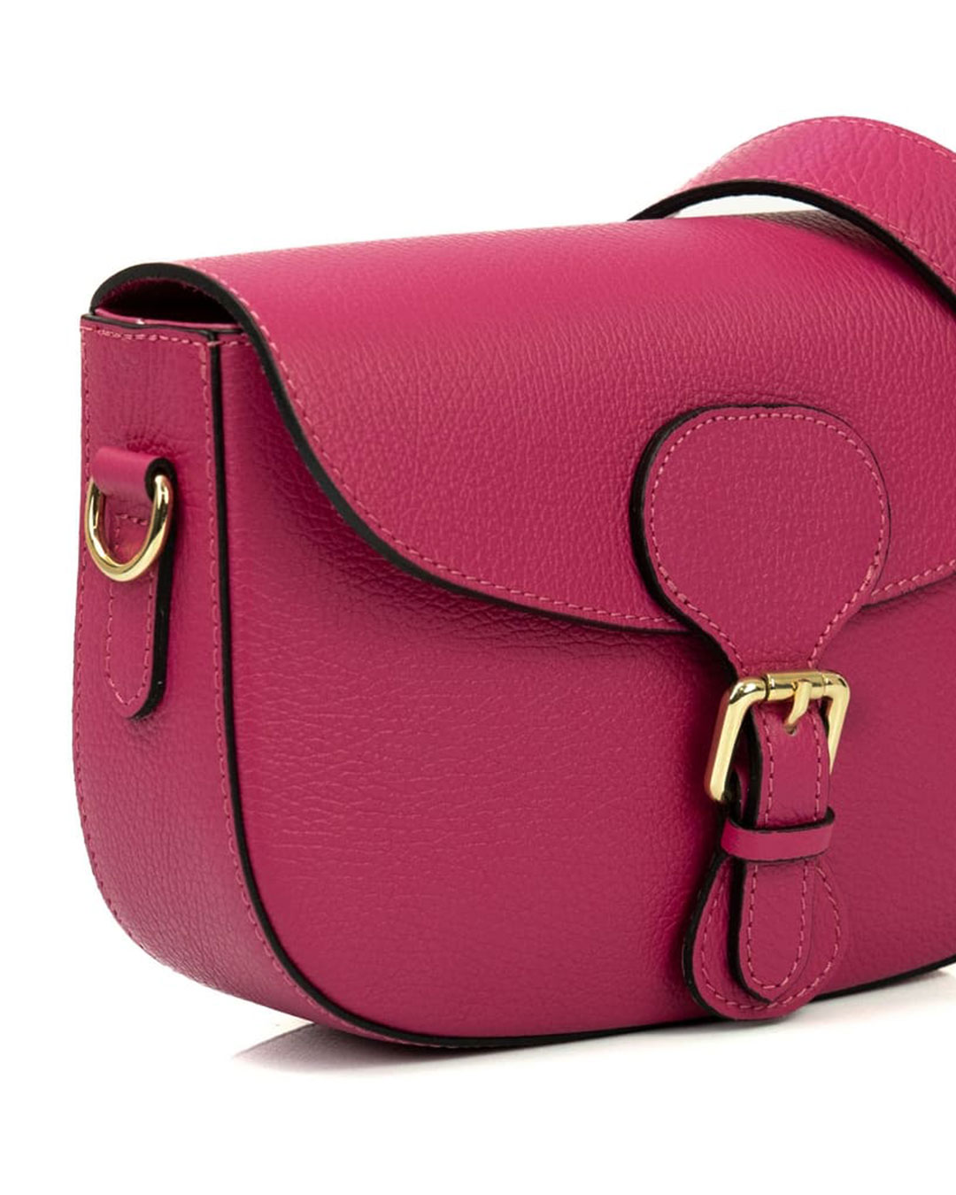 <b> CHARLOTTE </b>  Borsa a spalla in vera pelle martellata fucsia con tracolla - immagine 7