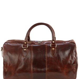 <b> CAPRI GRANDE </b>  Borsone da viaggio in vera pelle whisky