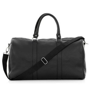 <b> TORONTO </b>  Borsone da viaggio in vera pelle nero