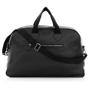 <b>BERLINO</b>  Borsone in vera pelle nero