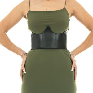 <b> ARIES </b>  Cintura Fusciacca da donna in vera pelle nero