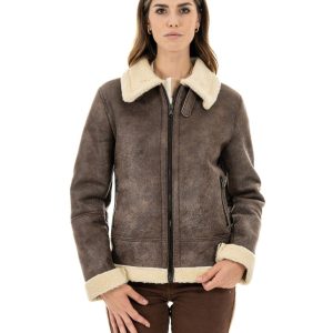 <b> KATE </b>  Bomber da donna marrone Shearling Style