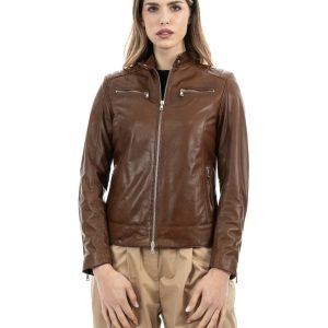 <b> ILARY </b>  Giacca Biker da donna in vera pelle cuoio