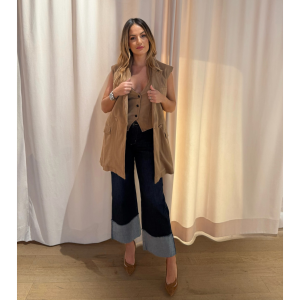 Gilet in cotone e misto lino Sara – Made in Italy