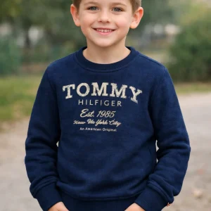 Felpa garzata blu Tommy Hilfiger