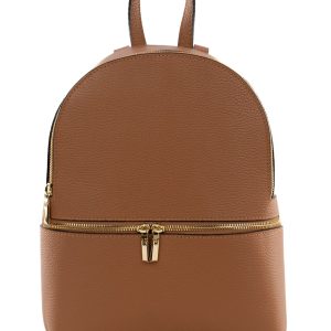 <b> GRETA</b>  Zaino donna in vera pelle cuoio pratico con spallacci regolabili